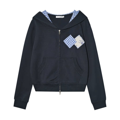 Plaid Patchwork Hoodie &amp; Sweatpants Set