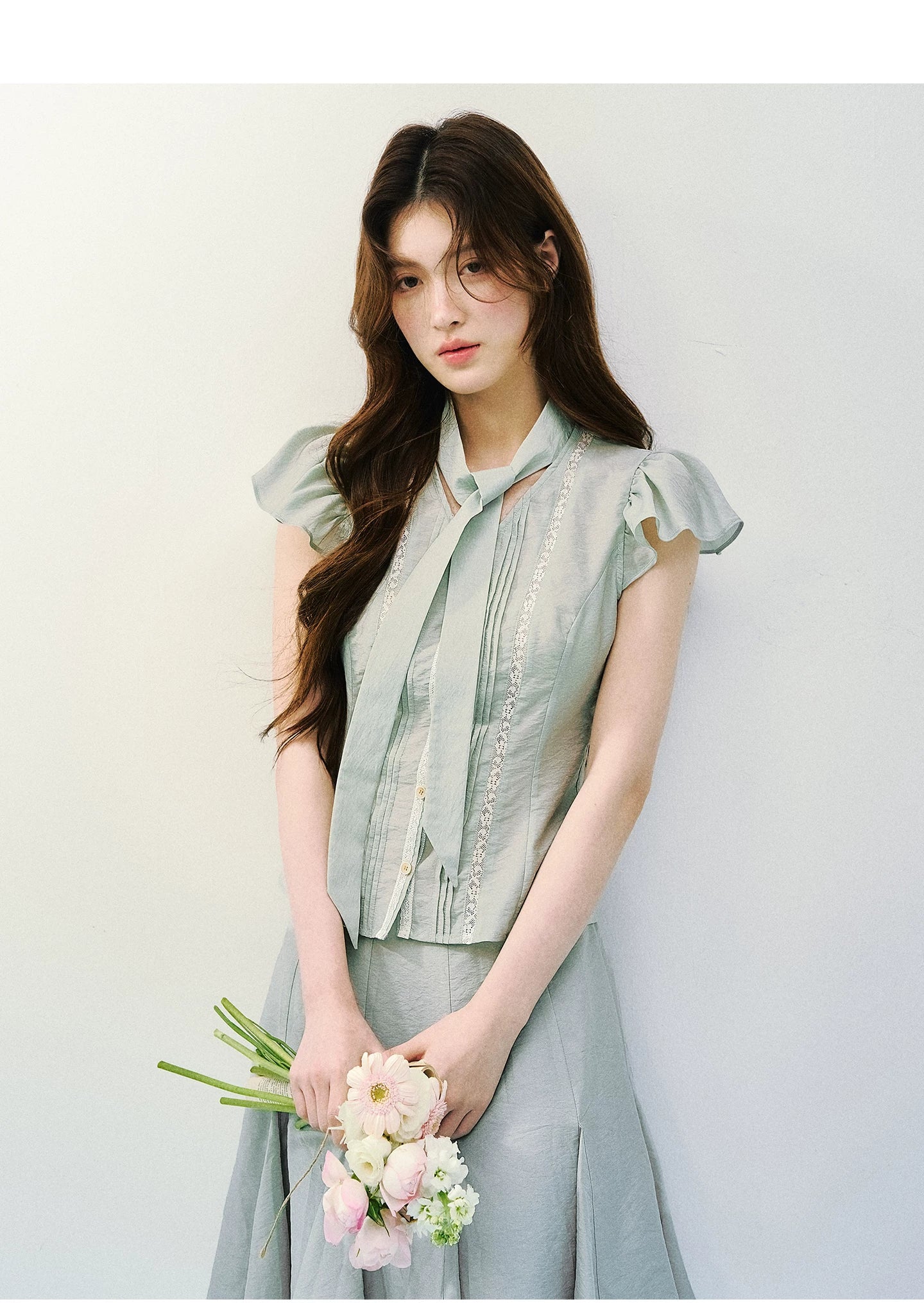 Mint Whisper Silk Blend Two-Piece Set