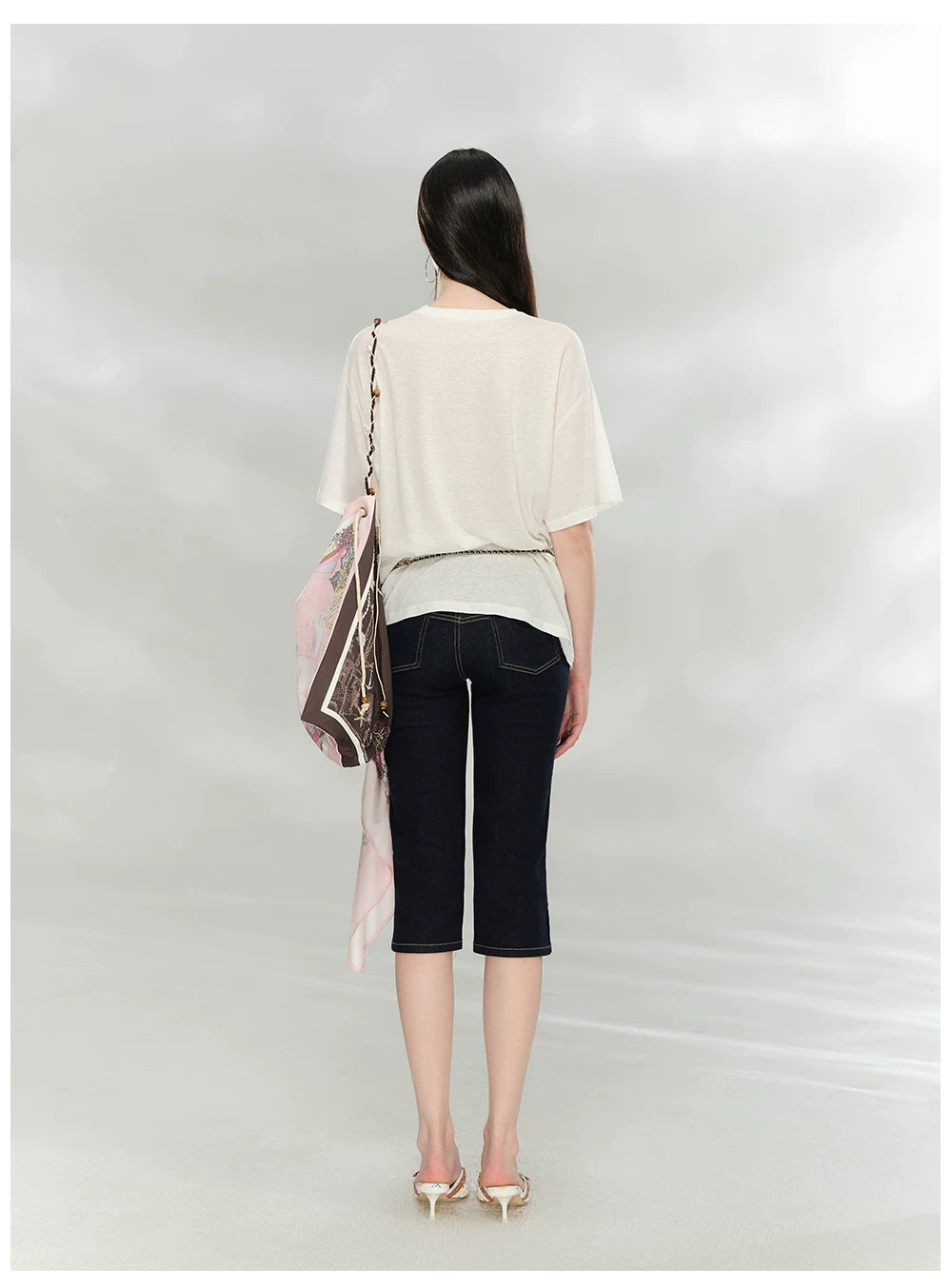 Oversized Printed Linen-Blend T-Shirt