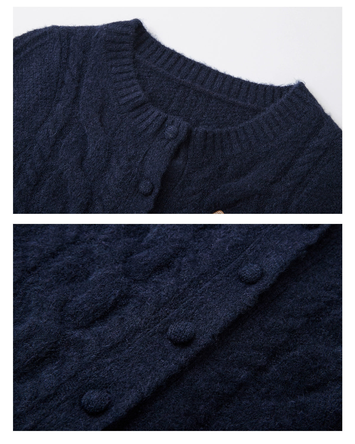 Layered Plaid Patchwork Cable Knit Cardigan