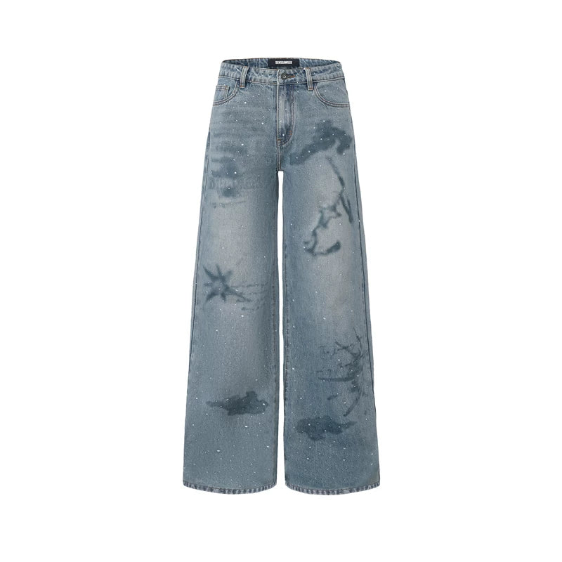 Nautical Map Straight-Leg Denim Jeans