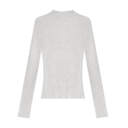 Wool Blend Turtleneck Slim-Fit Knit T-Shirt