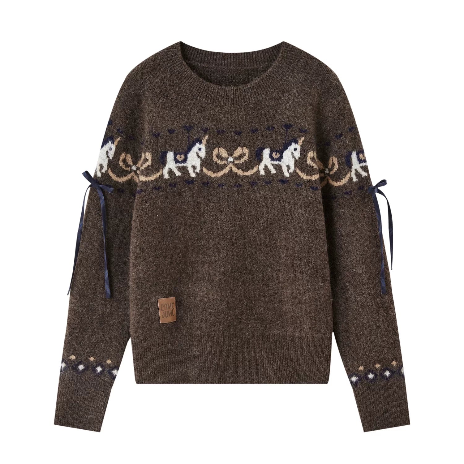 Playful Carousel Jacquard Knit Sweater