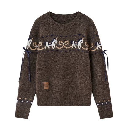 Playful Carousel Jacquard Knit Sweater