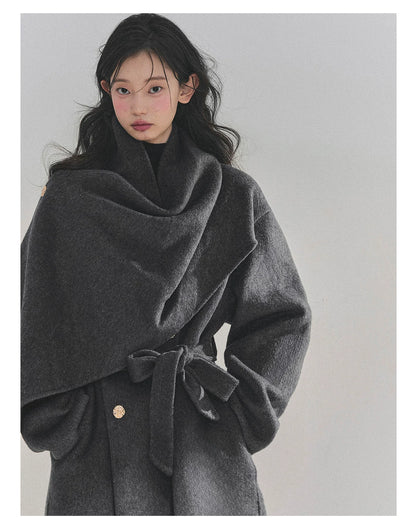 French British-Style Wool Coat