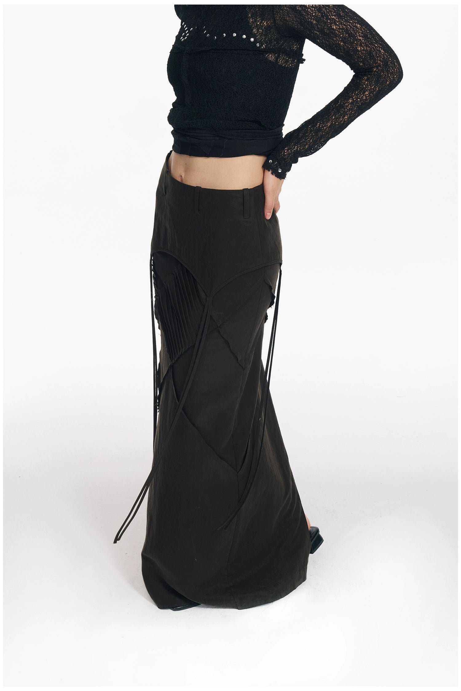 Retro Diamond Strap Low Waist Skirt