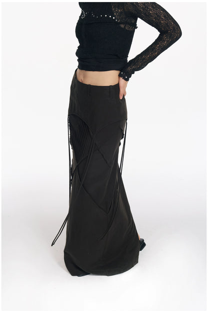 Retro Diamond Strap Low Waist Skirt