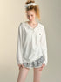 White Lace Hooded Top - CHINASQUAD