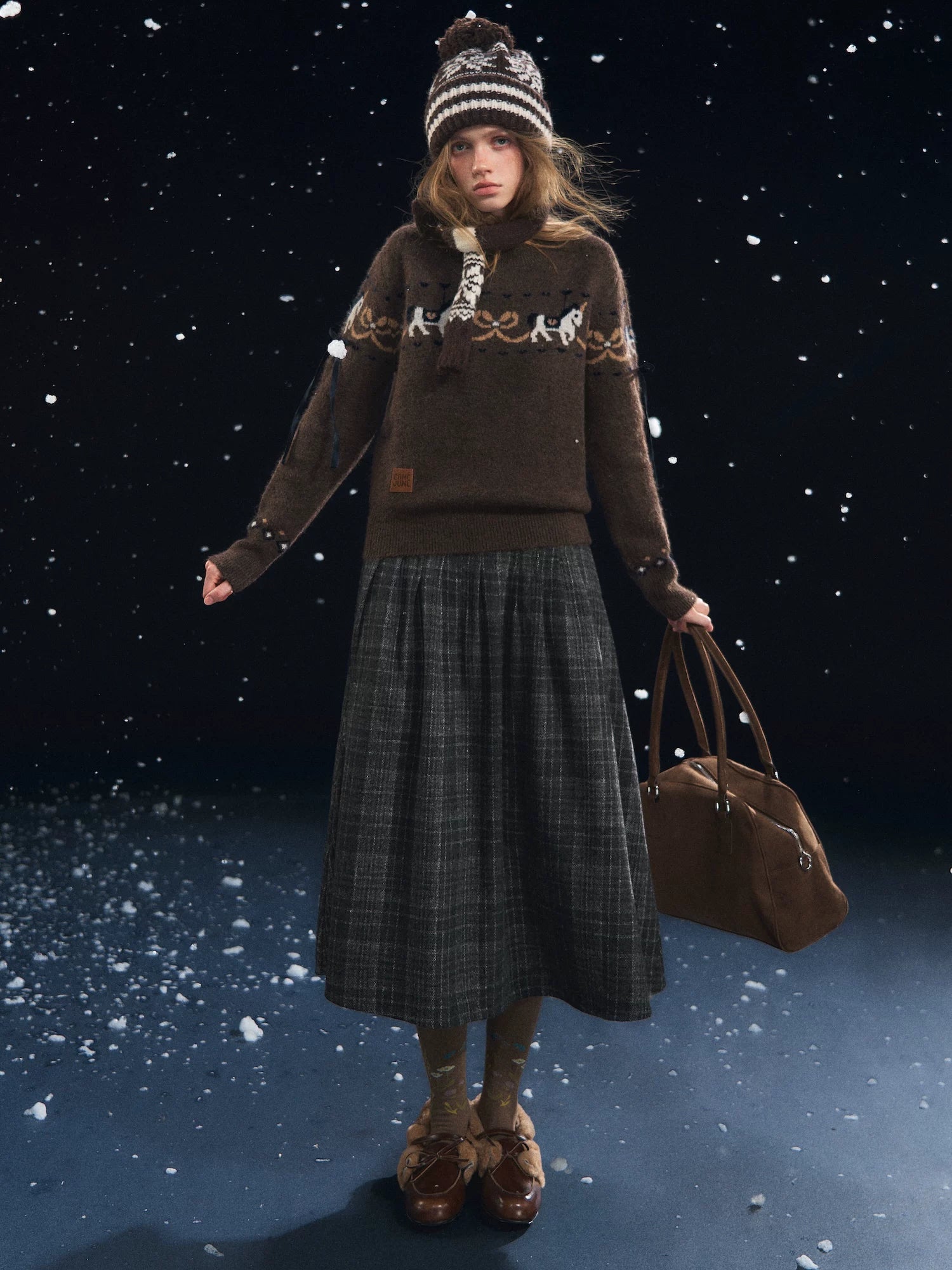 Playful Carousel Jacquard Knit Sweater