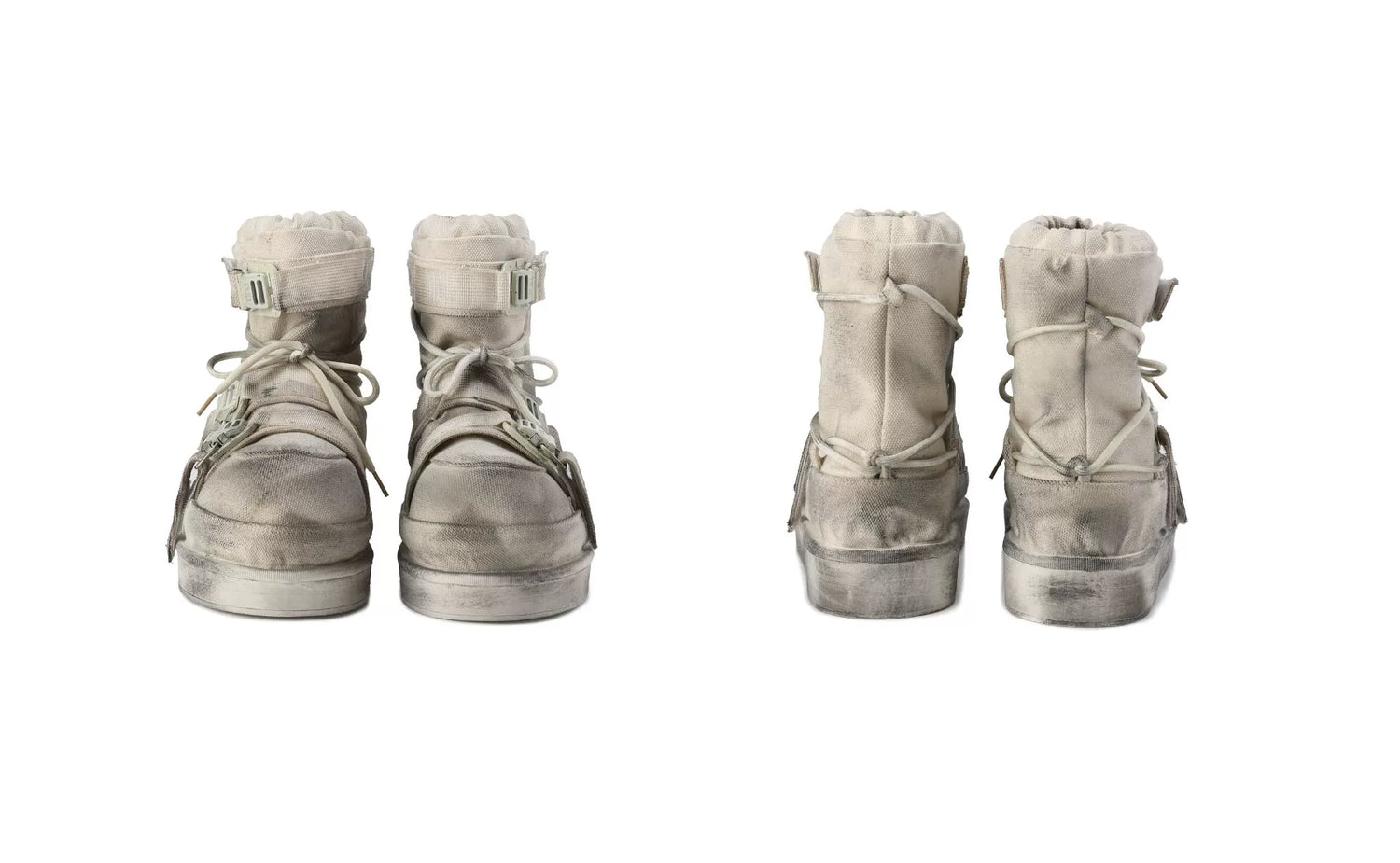 Detachable Sole Distressed Snow Boots