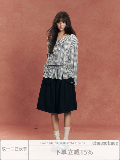 One-Shoulder Convertible Waist-Cinched Shirt