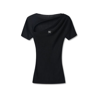 Crescent Knit Modal-Cotton T-Shirt - CHINASQUAD