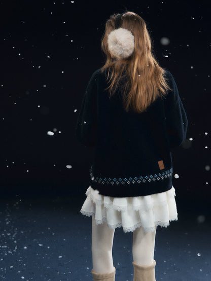 Snowflake Pony Soft Knit Sweater