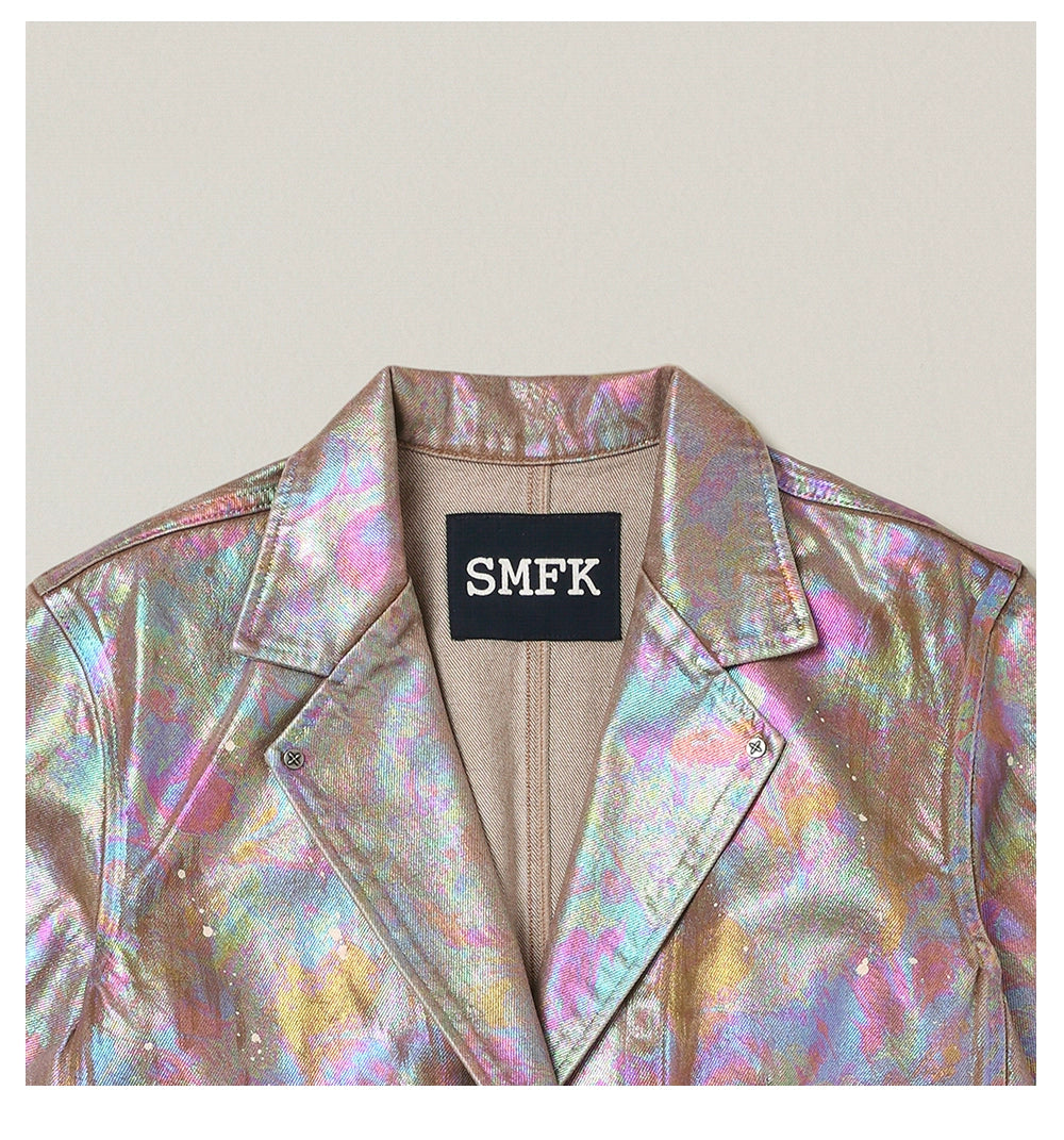Iridescent Denim Blazer