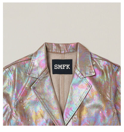 Iridescent Denim Blazer