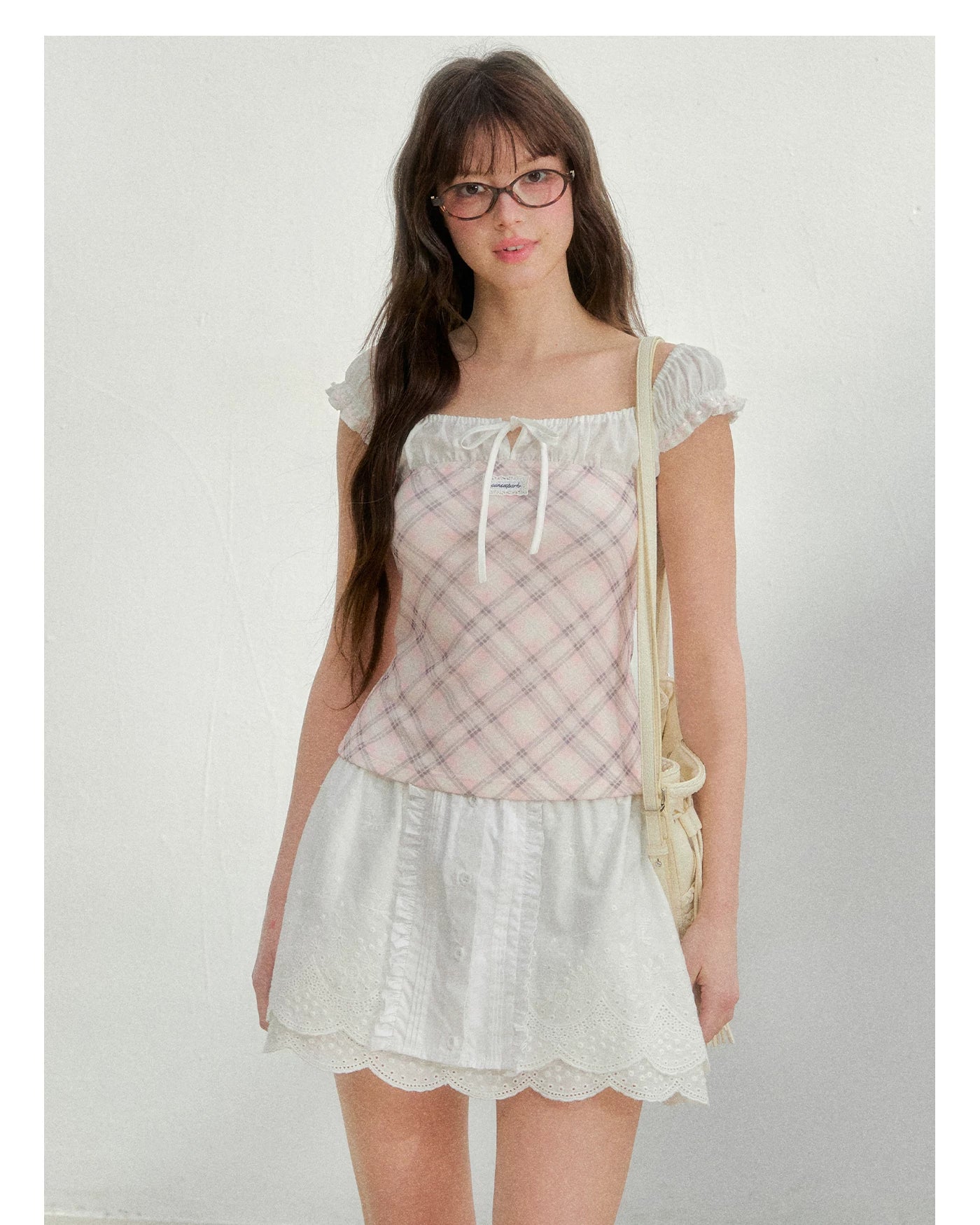 Embroidered High-Waist A-Line Skirt