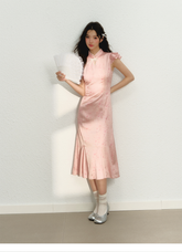 Pink New Chinese Style Cheongsam Dress - CHINASQUAD