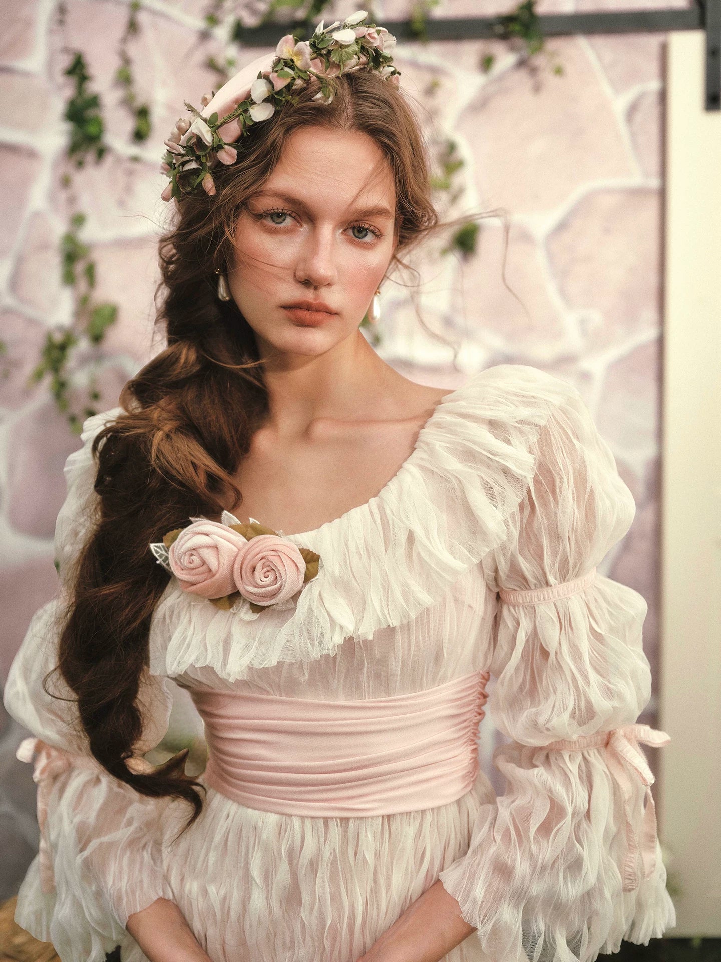 Queen’s Rose Chiffon Long-Sleeve Princess Dress