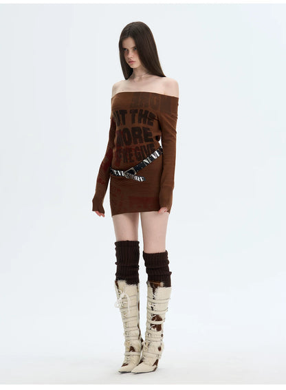 Vintage Printed Knit Dress