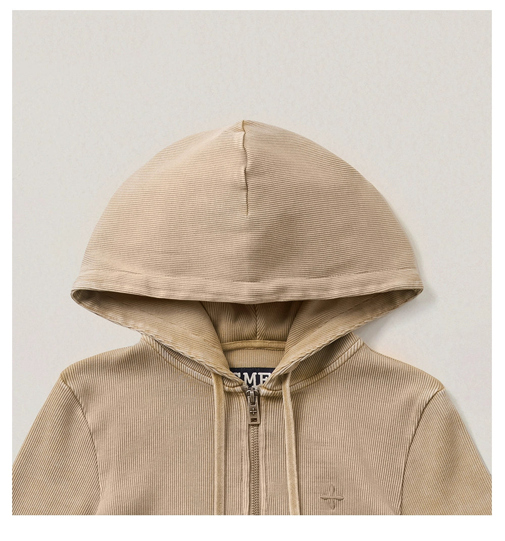 Wild Vintage Zip-up Cropped  Hoodie