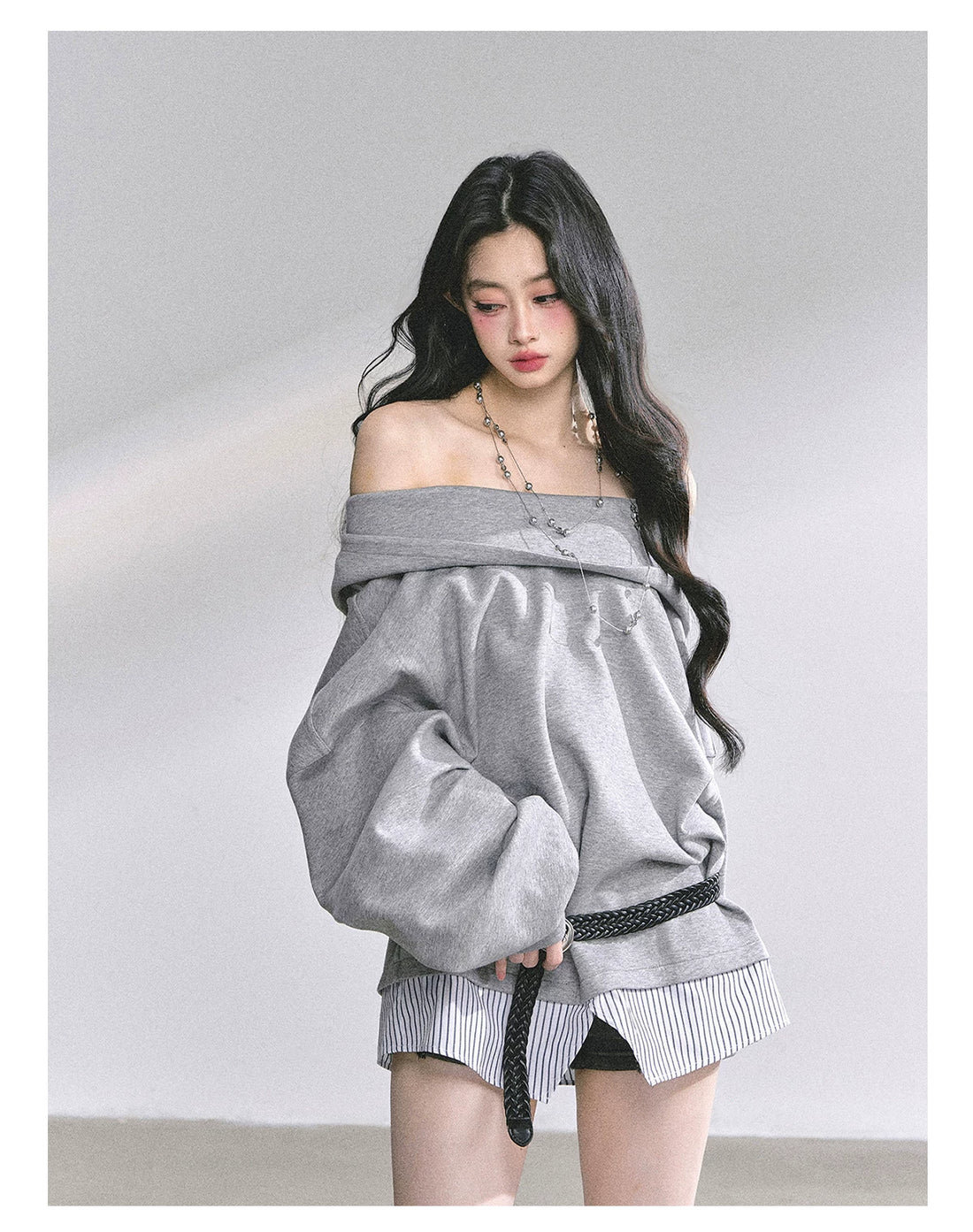 Two-Piece Oversized Hooded Sweatshirt