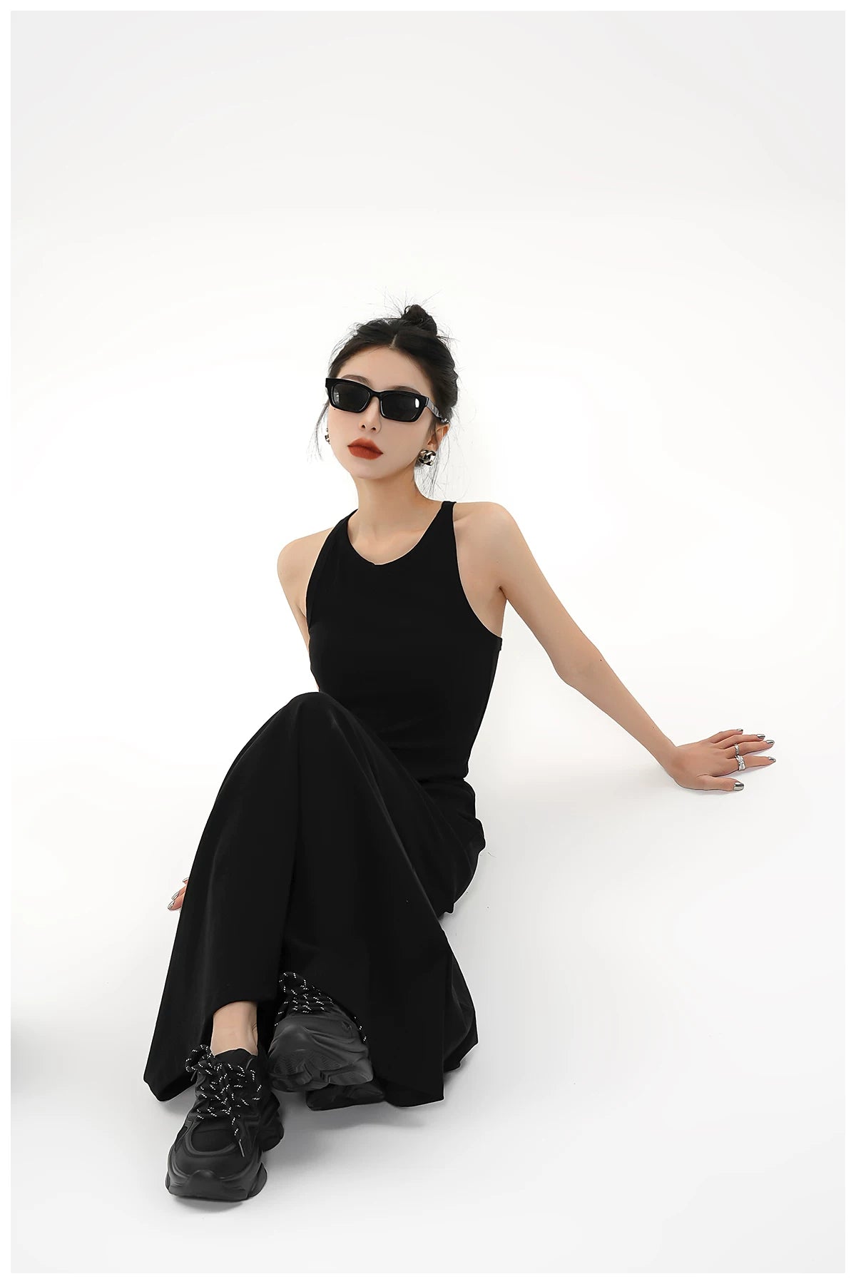 Built-In Bra Stretch Maxi Slip Dress