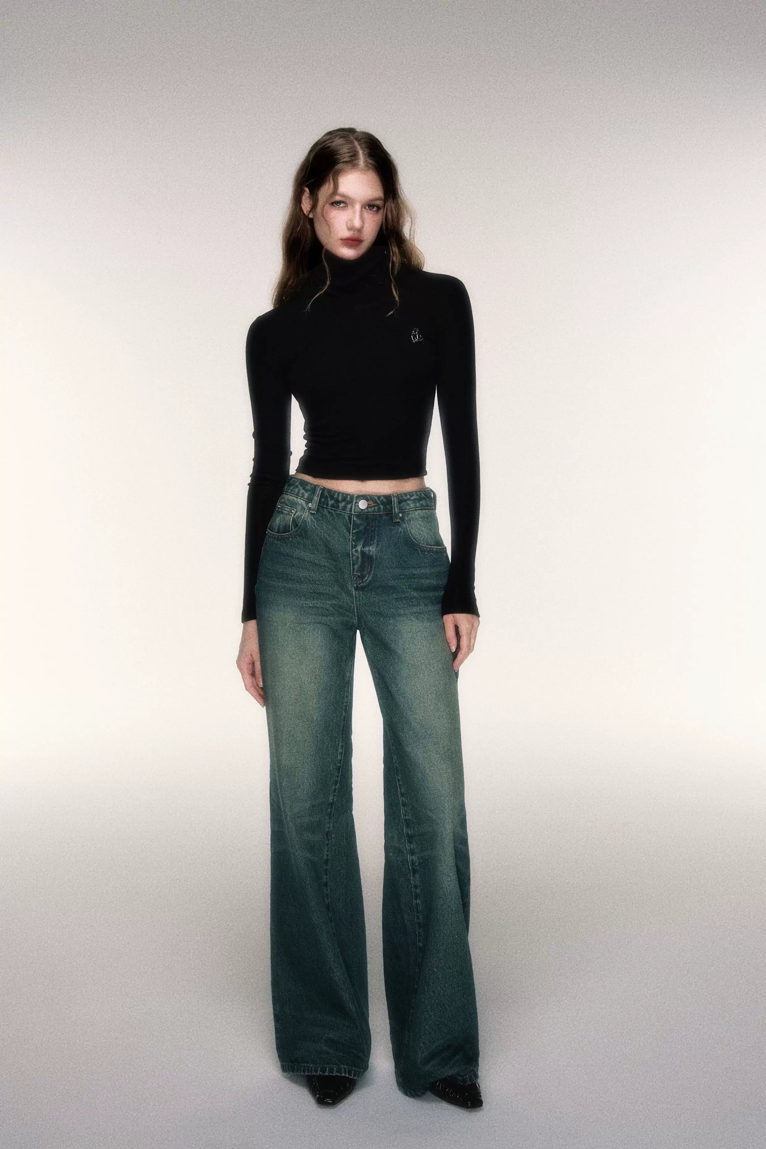 High-Neck Stretch Knit Base Layer