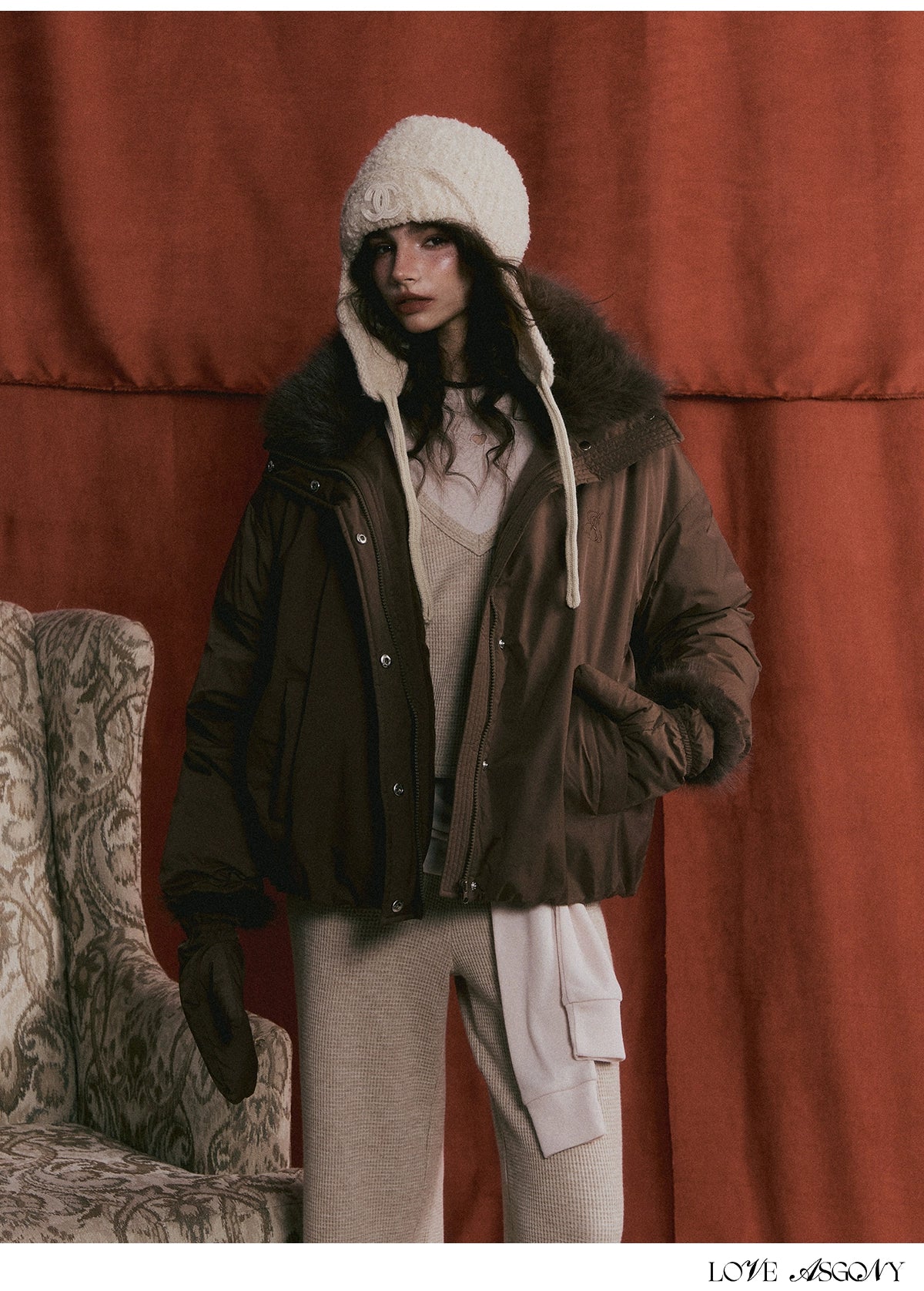 Fur-Collar Short Down Puffer Jacket