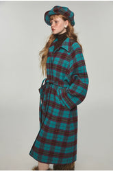 Plaid Classic  Belted Waist Woolen Overcoat - CHINASQUAD