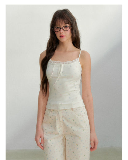 Sweet Oxygen Cotton Lace Trim Camisole