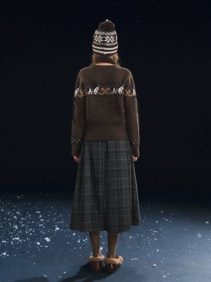 Playful Carousel Jacquard Knit Sweater