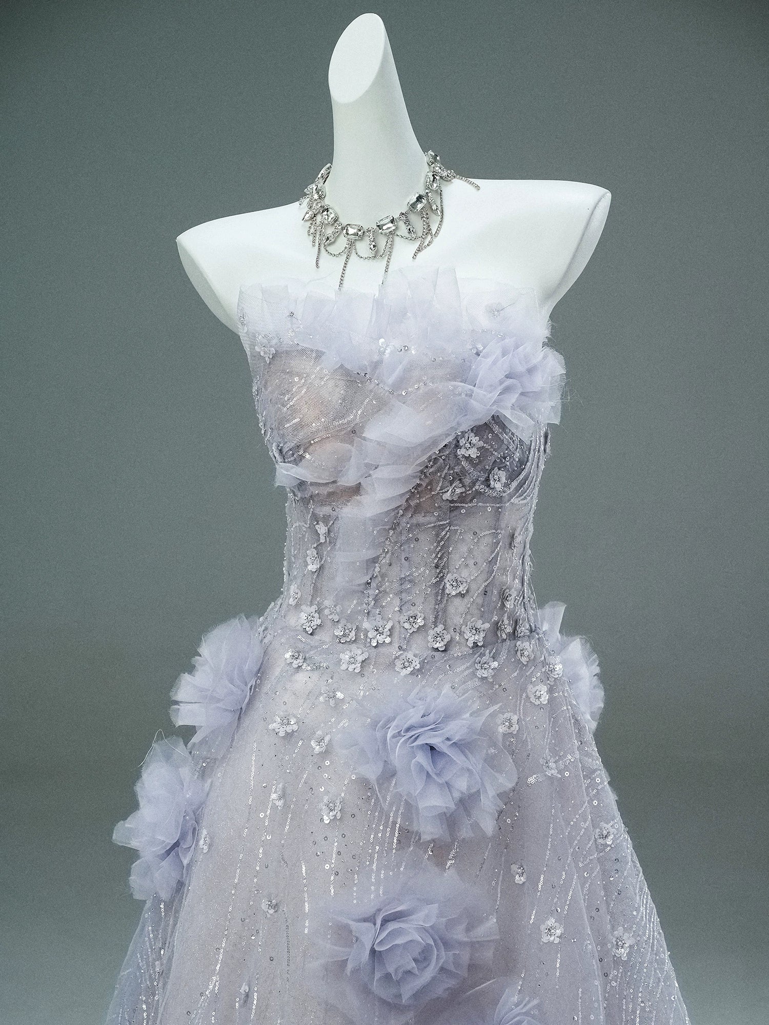 Enchanting Purple Couture Gown with Handcrafted Beading