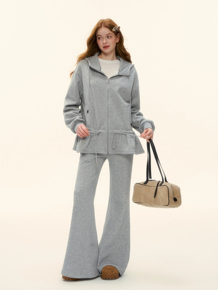 Peplum Hoodie &amp; Subtle Flared Pants Set