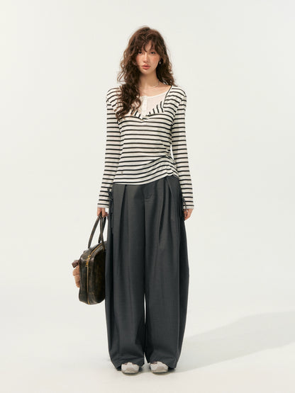 American-Style Wide-Leg Draped Scimitar Pants - CHINASQUAD