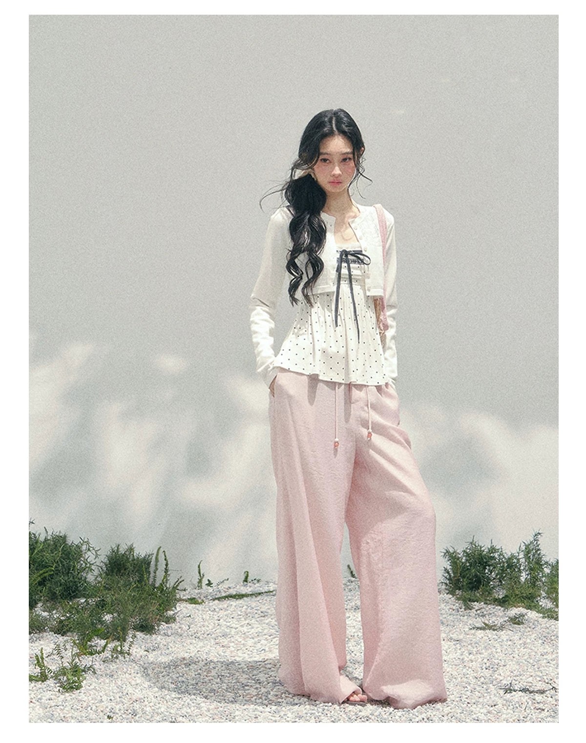 Polka Dot Brandy Lace Two-Piece Top Set