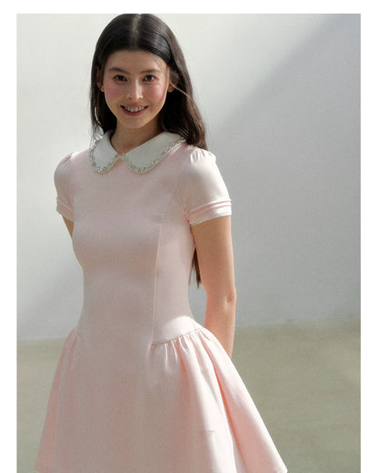 Vintage Crystal Collar Air Layer Princess Dress