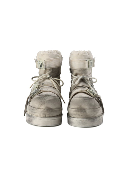 Detachable Sole Distressed Snow Boots