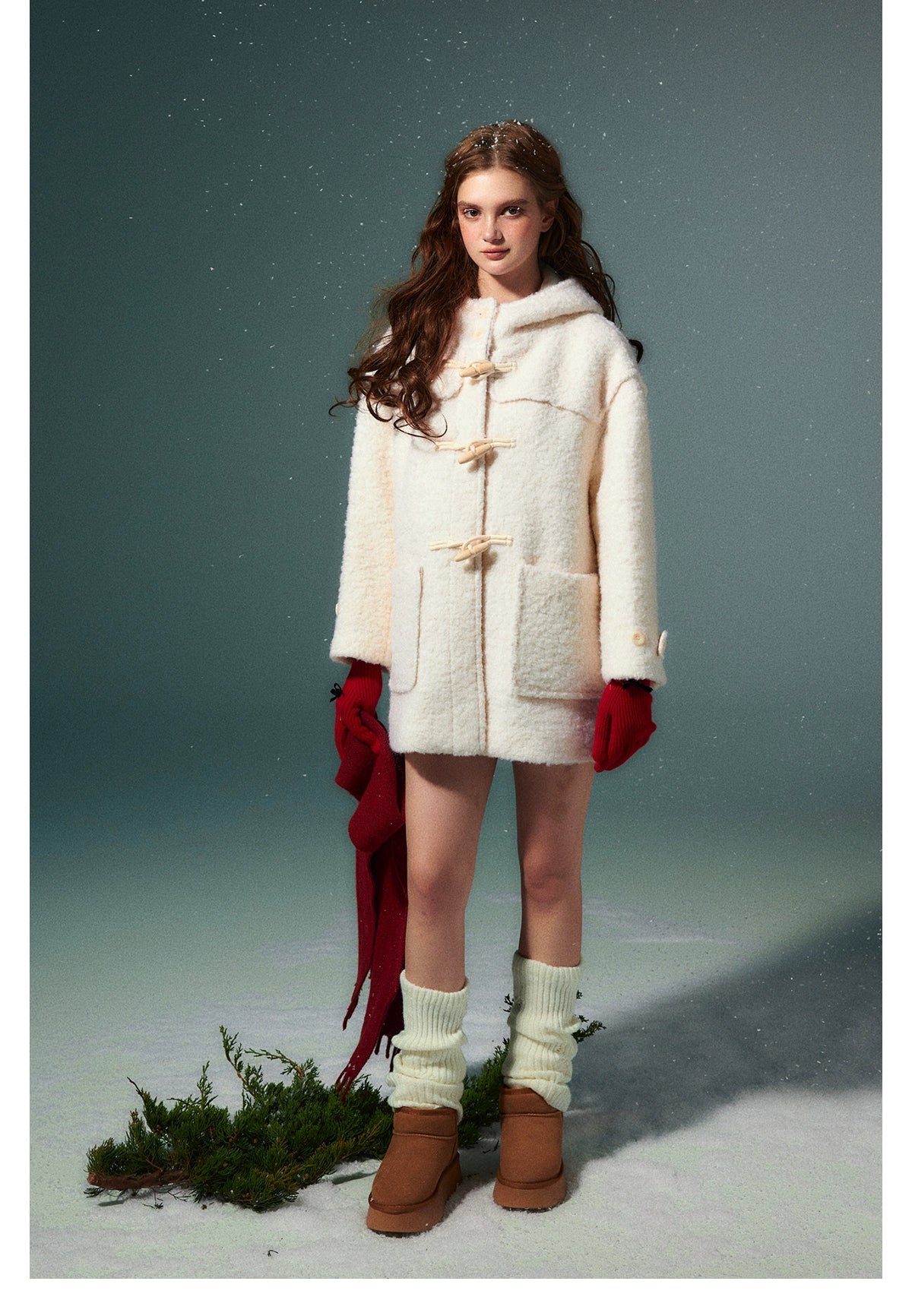 White Wool Horn Buttons Coat - CHINASQUAD