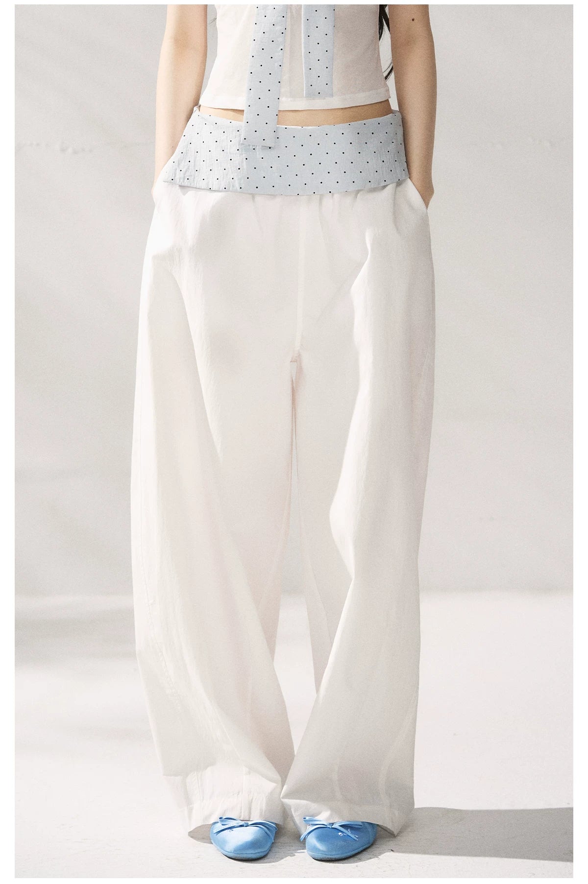Strapless Top &amp; Relaxed Wide-Leg Pants Set