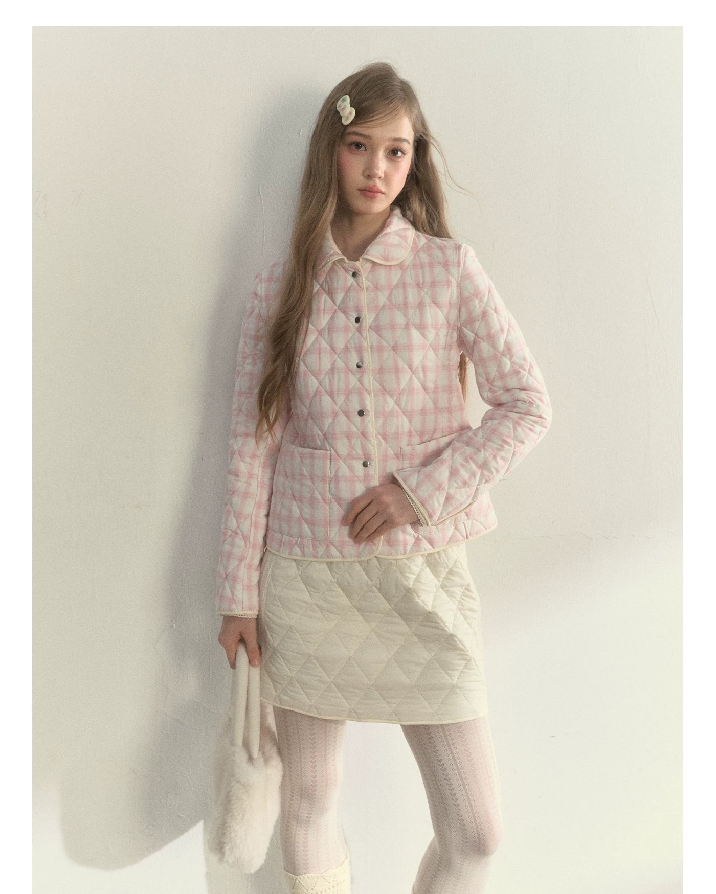 Reversible Quilted Doll Collar Jacket &amp; Skirt Set