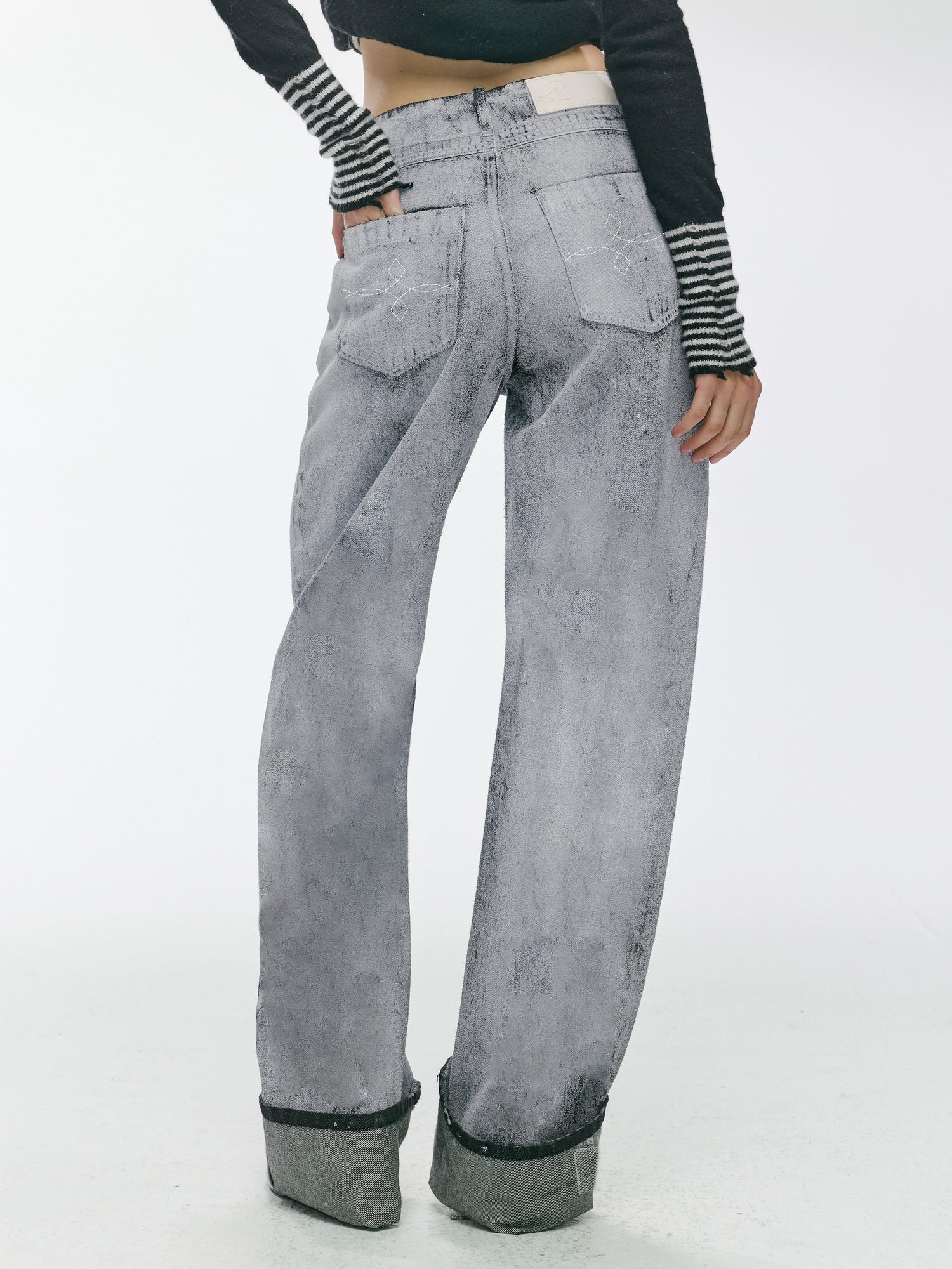 Vintage Washed Straight-Leg Denim Pants