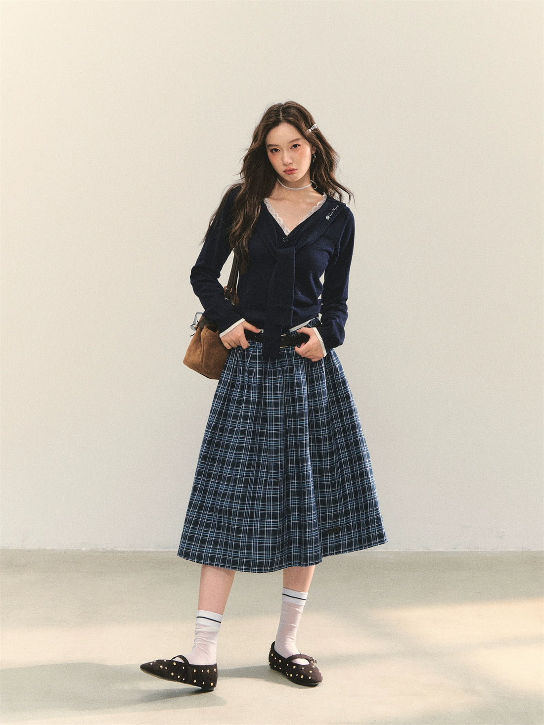 Lace Splicing Strappy Knitted Cardigans