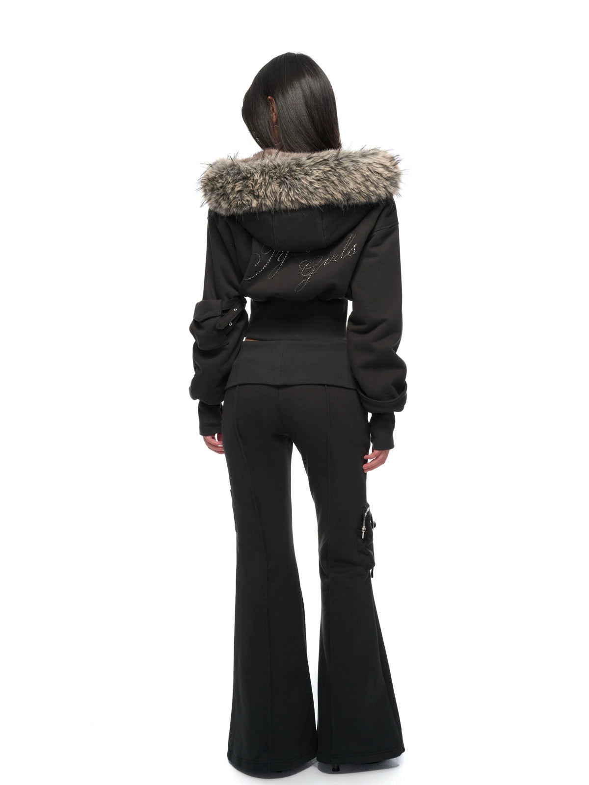 Waist-Cinched Hoodie &amp; Flare Pants Set