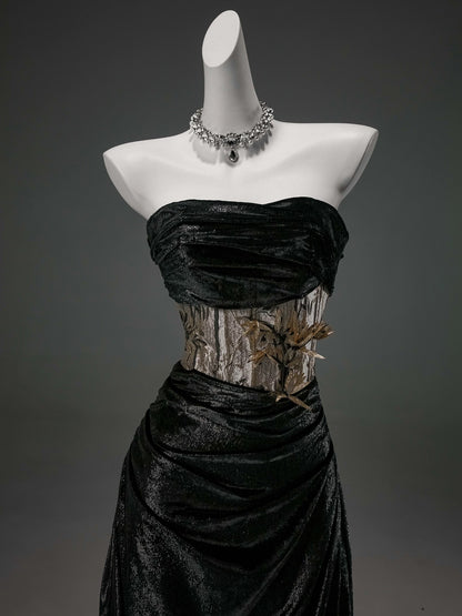 Eclipse Noir Opulent Chain Couture  Mermaid Gown