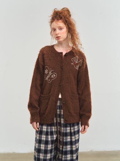 Birds and Butterflies Knit Cardigan