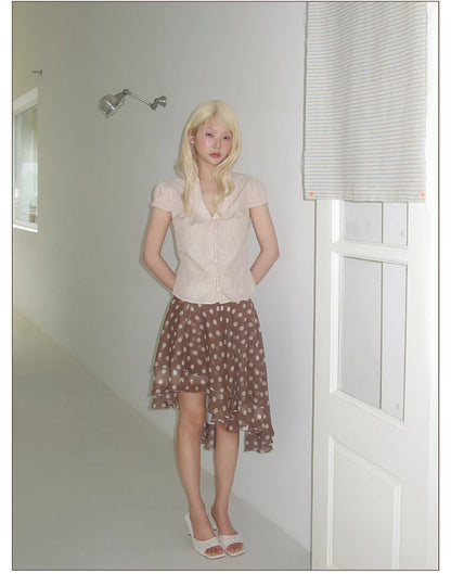 Vintage Polka Dot Midi Skirt