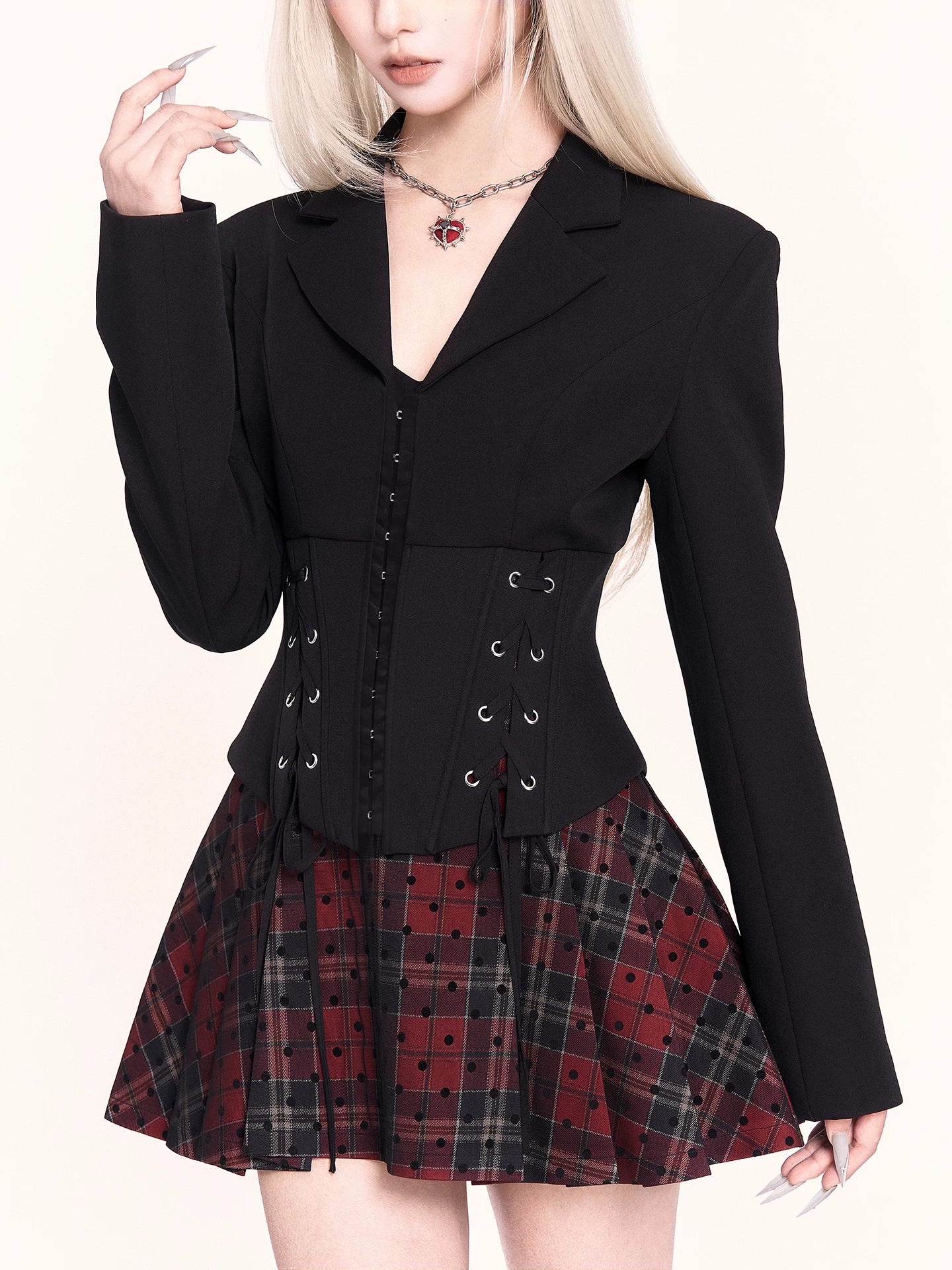 Corset High-Waist Pleated Mini Skirt