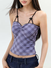 Color-Blocked Strap Bow-Knot Sling Vest - CHINASQUAD
