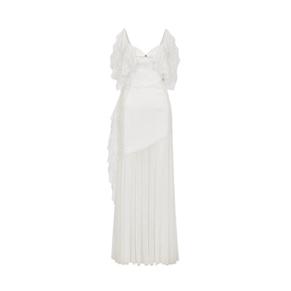 Fille Lace Panel Mesh Mermaid Dress