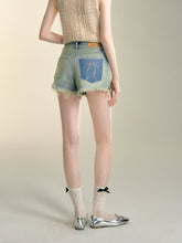 Blue  Rhinestone Butterfly Bow Shorts - CHINASQUAD